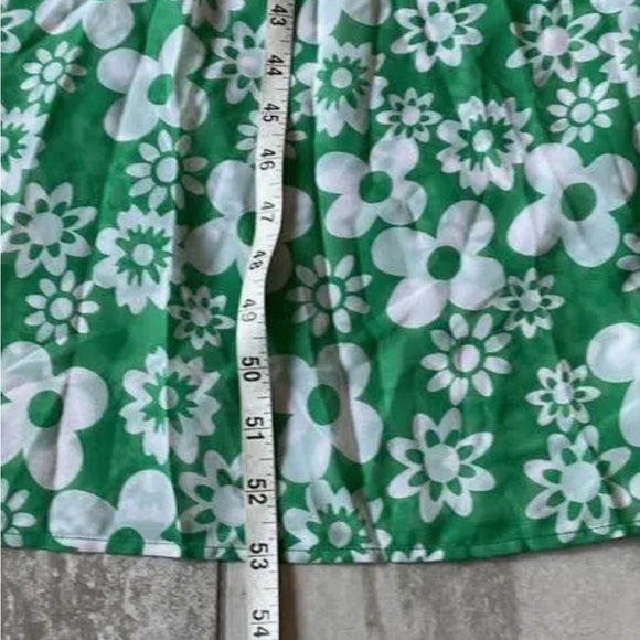 NWOT no boundaries juniors green white floral maxi dress halter tie cut out side - Picture 3 of 9